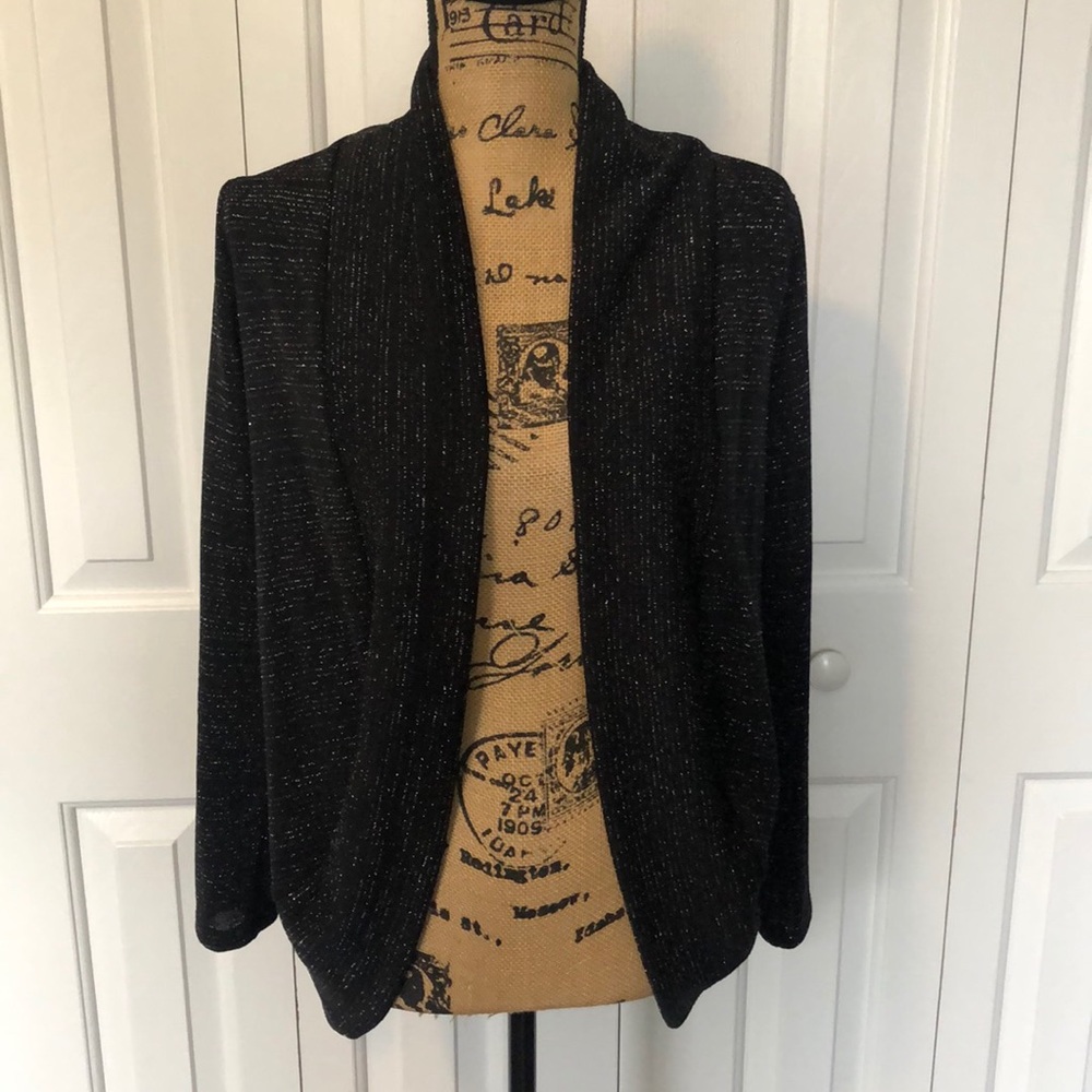Black Open Front Women's Sweater